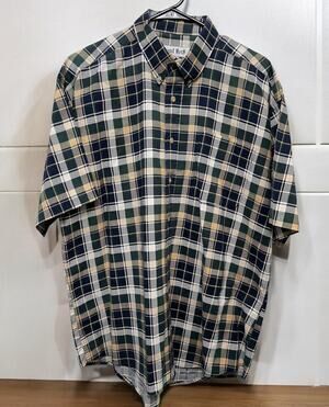 ALEXANDER MARTIN Mens Shirt Short Sleeve Plaid Sz Large Button Up Men's